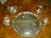 Silver Tray & Tea Service